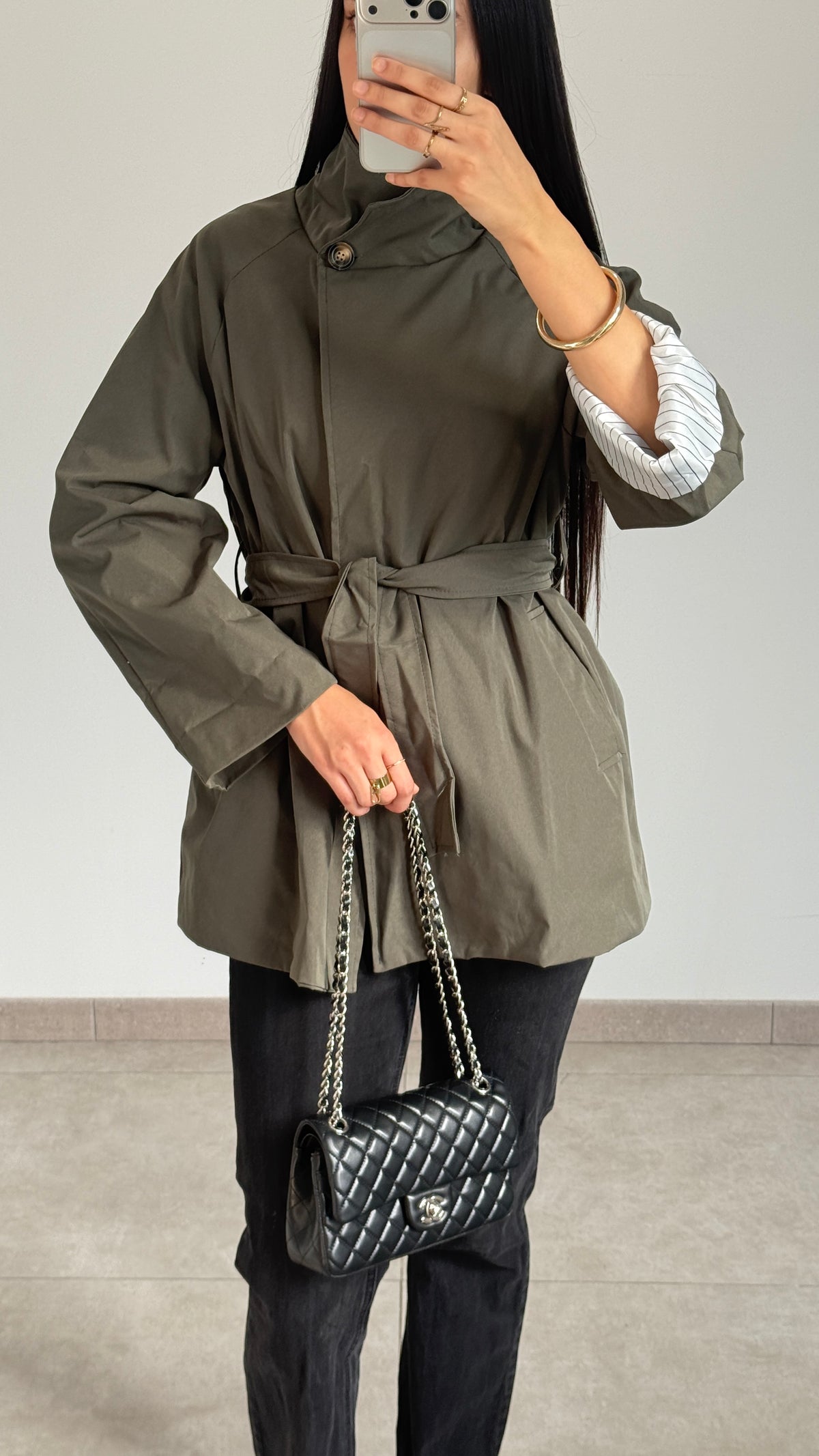 MANTEAU TYPE TRENCH - KAKI