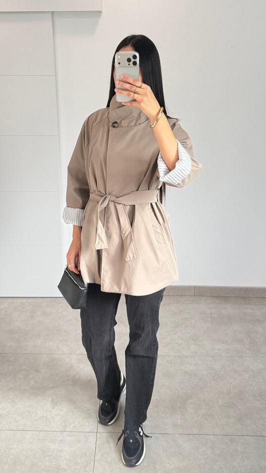 MANTEAU TYPE TRENCH - TAUPE