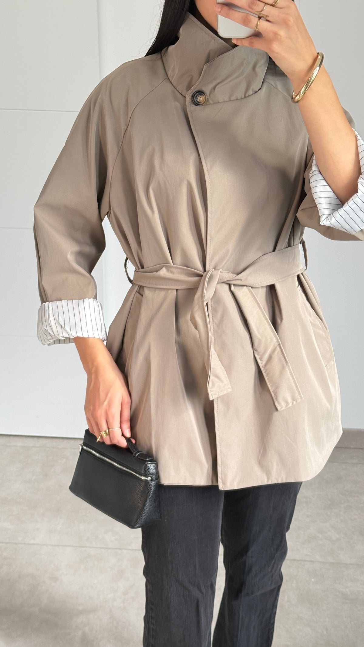 MANTEAU TYPE TRENCH - TAUPE