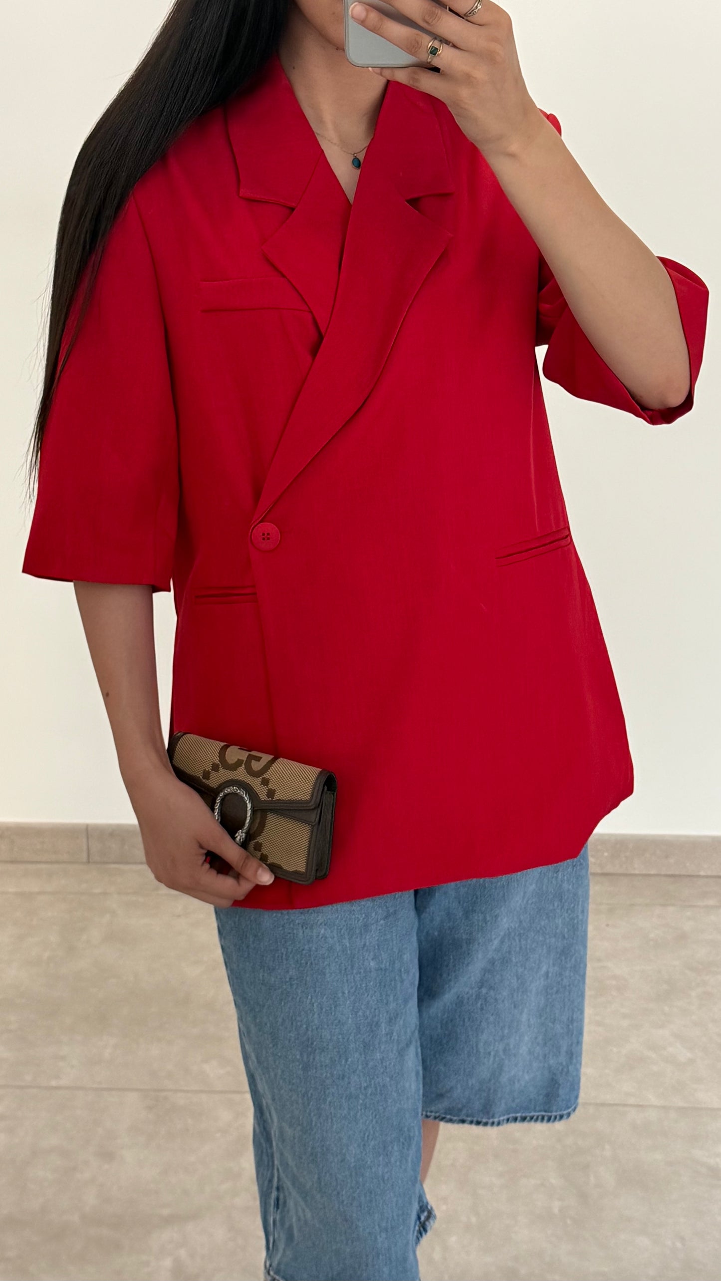 BLAZER CROISÉ OVERSIZE - ROUGE