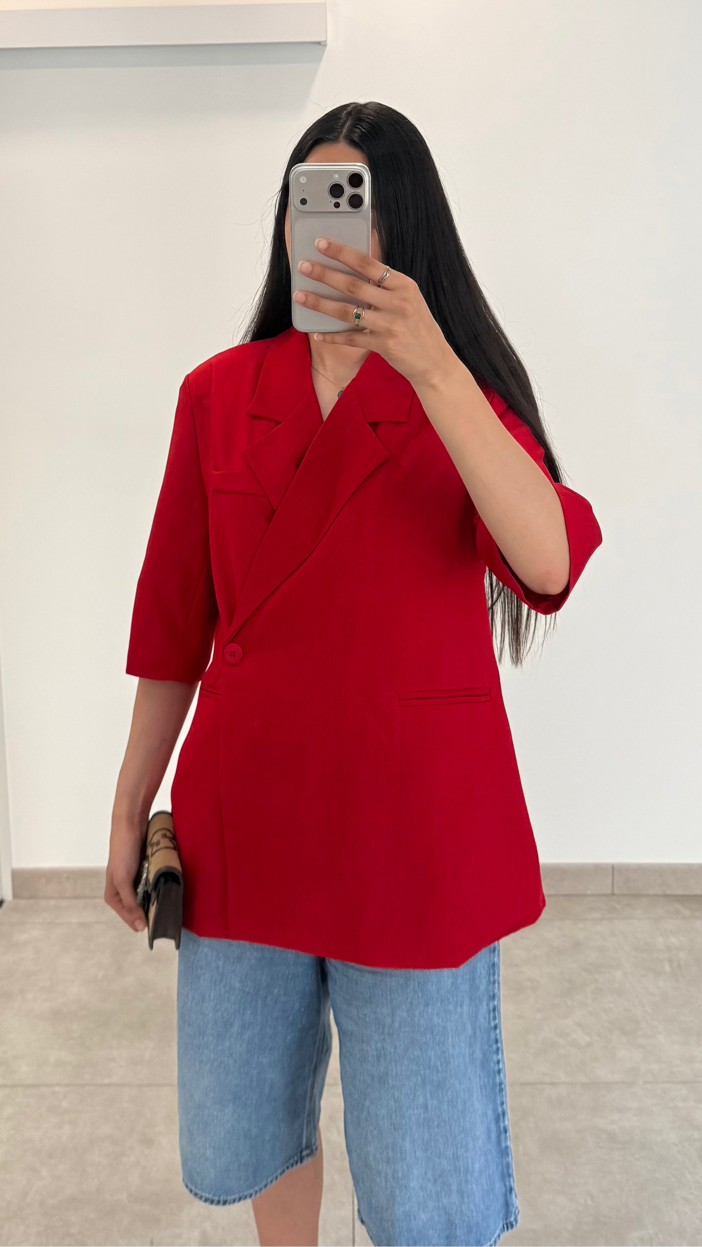 BLAZER CROISÉ OVERSIZE - ROUGE