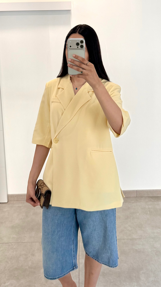 BLAZER CROISÉ OVERSIZE - JAUNE