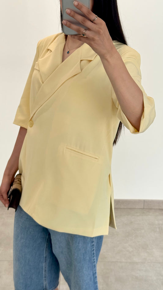 BLAZER CROISÉ OVERSIZE - JAUNE