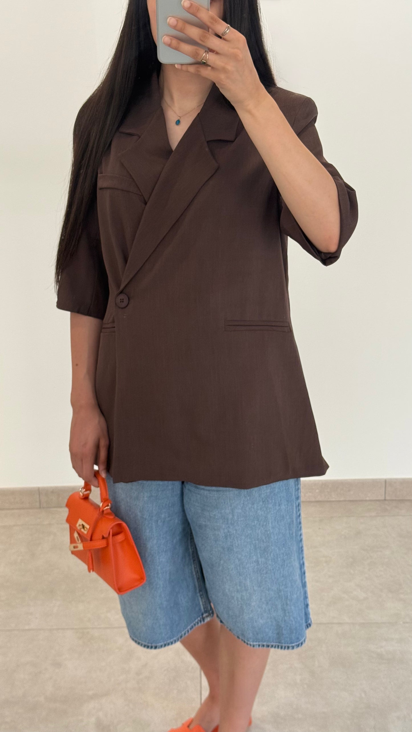 BLAZER CROISÉ OVERSIZE - MARRON