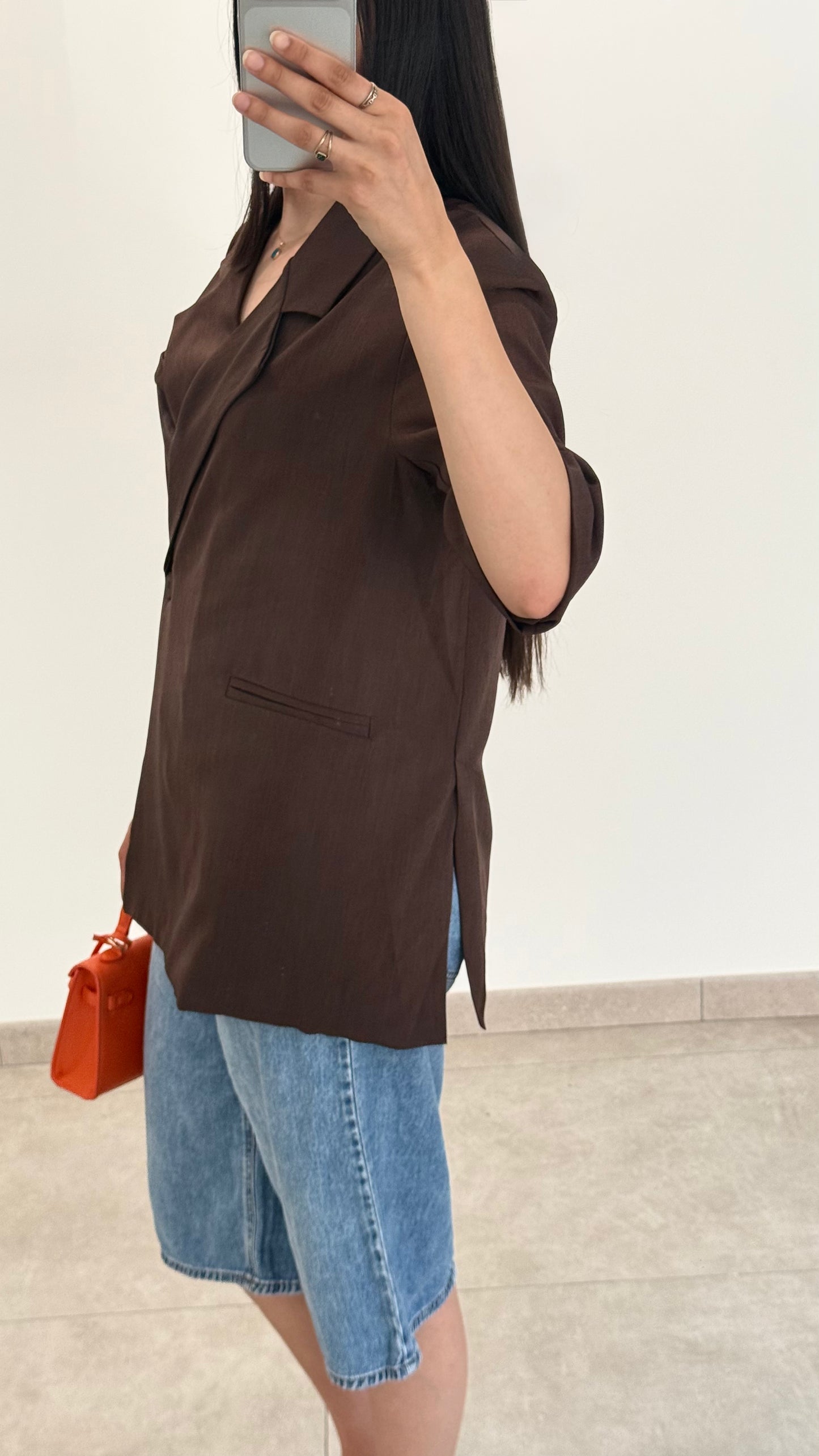 BLAZER CROISÉ OVERSIZE - MARRON
