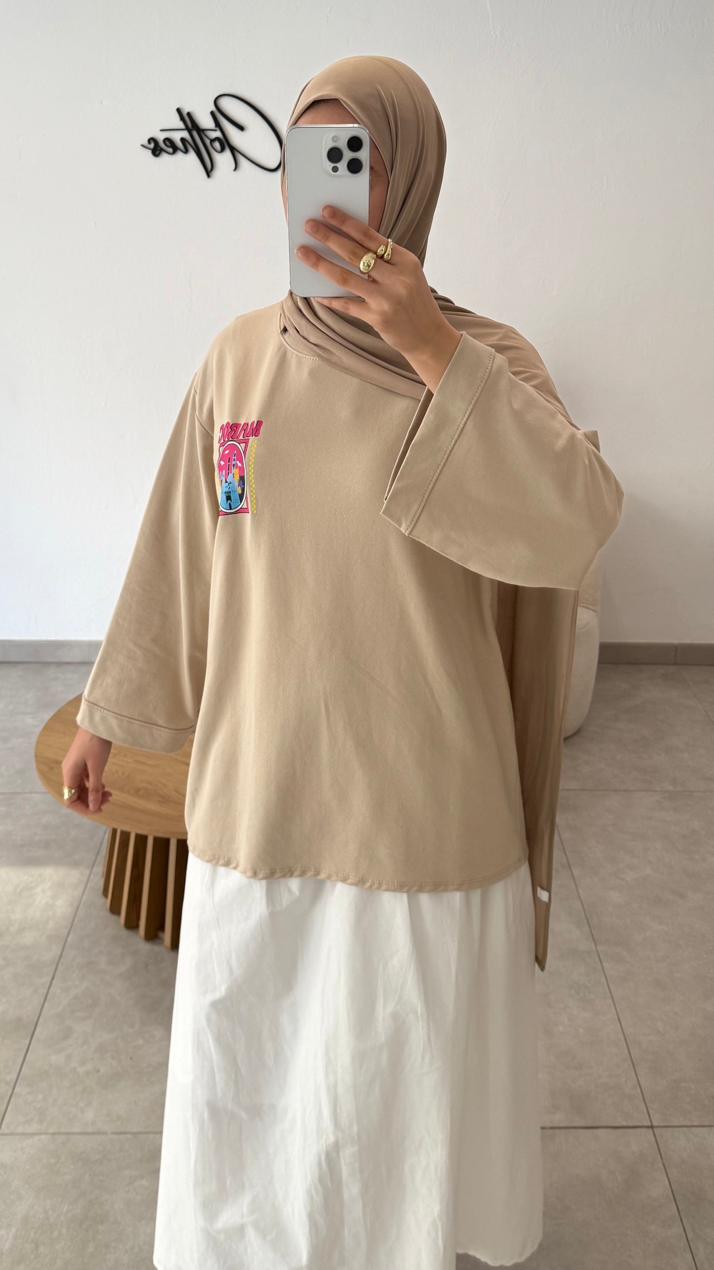 T-SHIRT MANCHE LONGUE MAROC - BEIGE