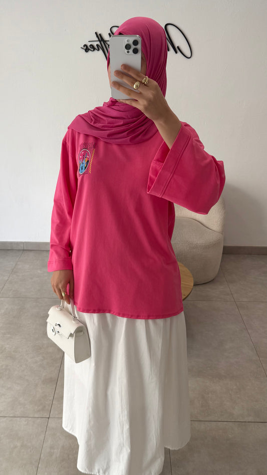 T-SHIRT MANCHE LONGUE MAROC - ROSE