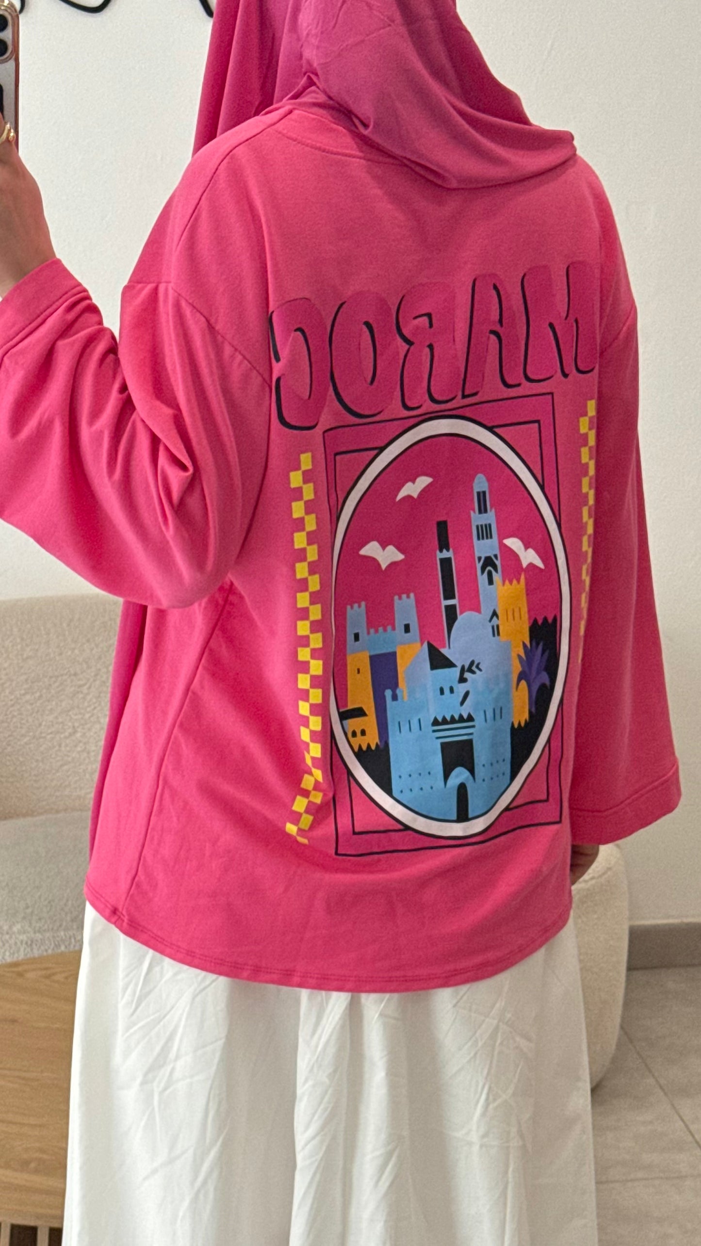 T-SHIRT MANCHE LONGUE MAROC - ROSE