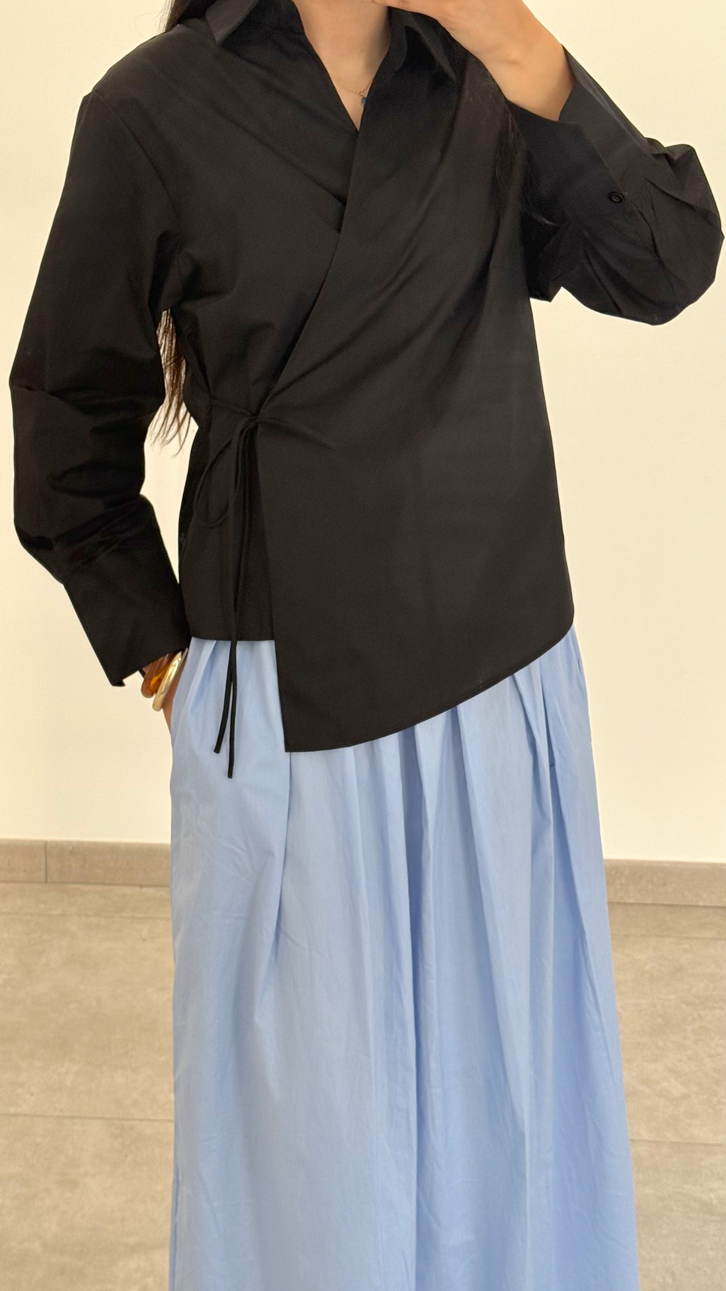 CHEMISE CROISÉ - NOIR