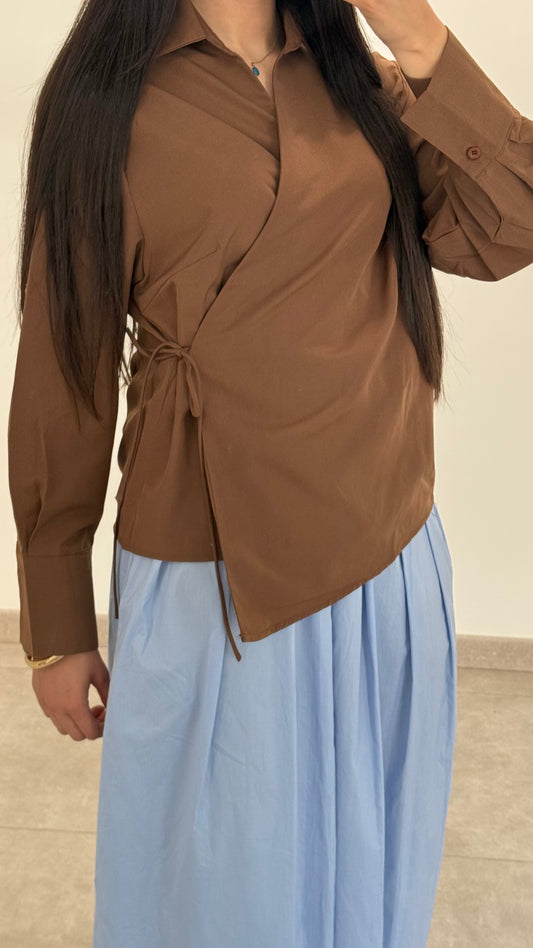 CHEMISE CROISÉ - MARRON