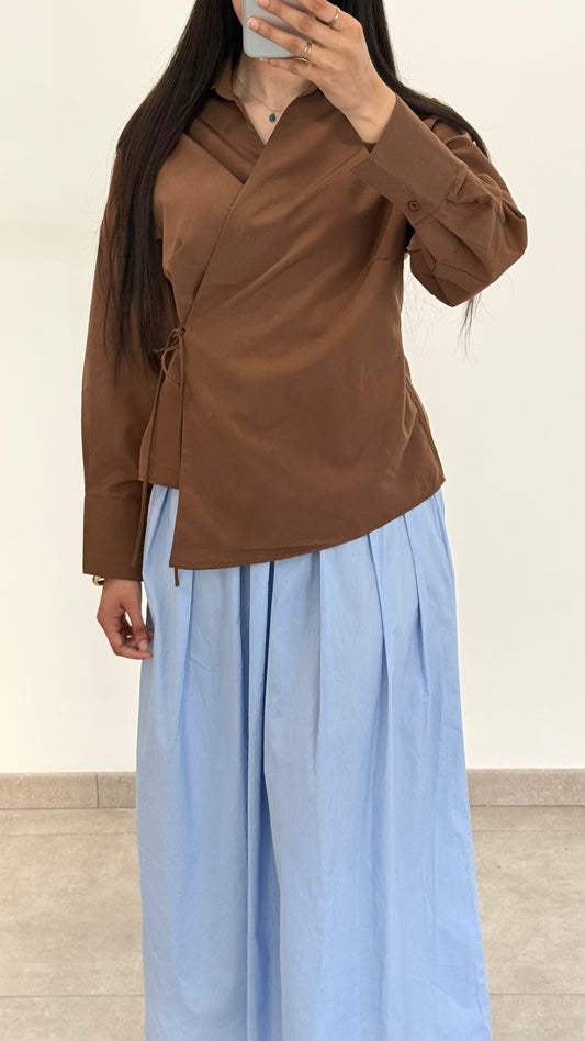 CHEMISE CROISÉ - MARRON