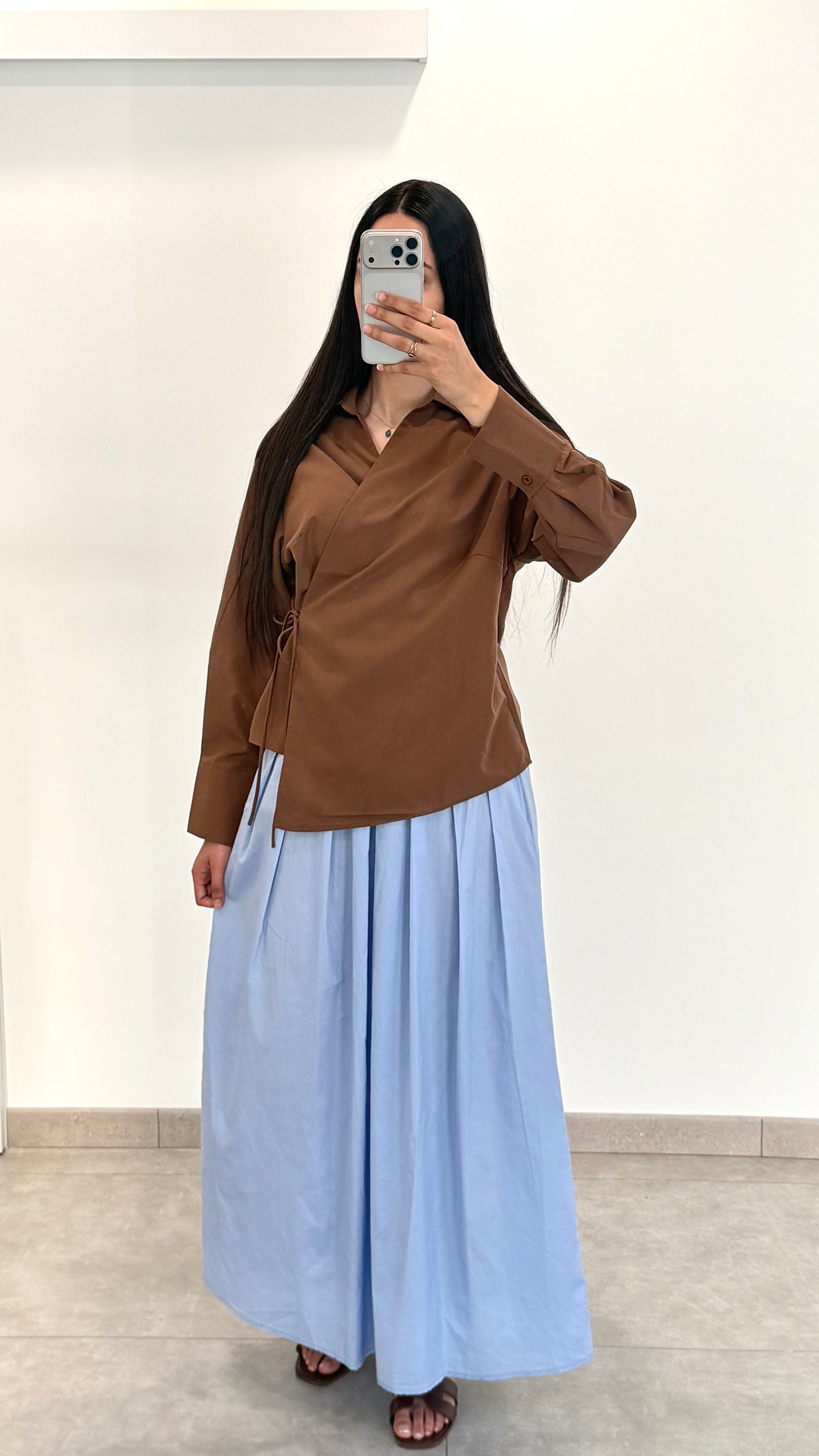 CHEMISE CROISÉ - MARRON