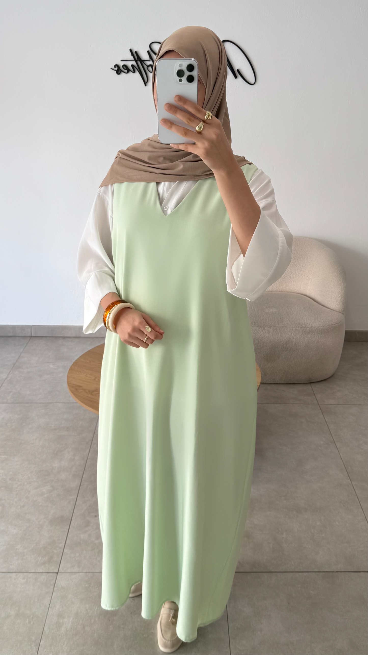 ROBE SANS MANCHE - VERT D'EAU