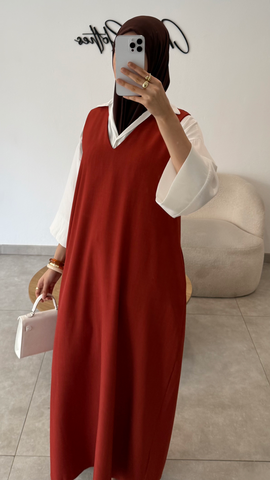 ROBE SANS MANCHE - ORANGE