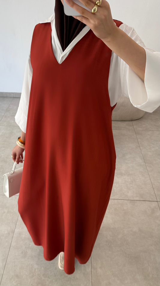 ROBE SANS MANCHE - ORANGE