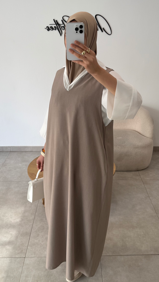 ROBE SANS MANCHE - TAUPE