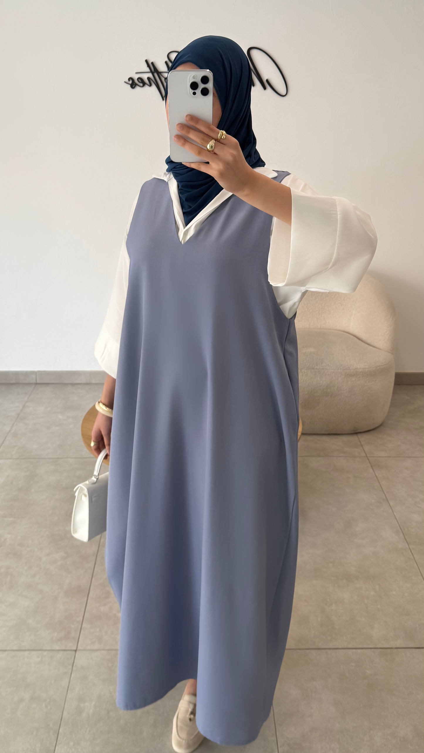 ROBE SANS MANCHE - BLEU