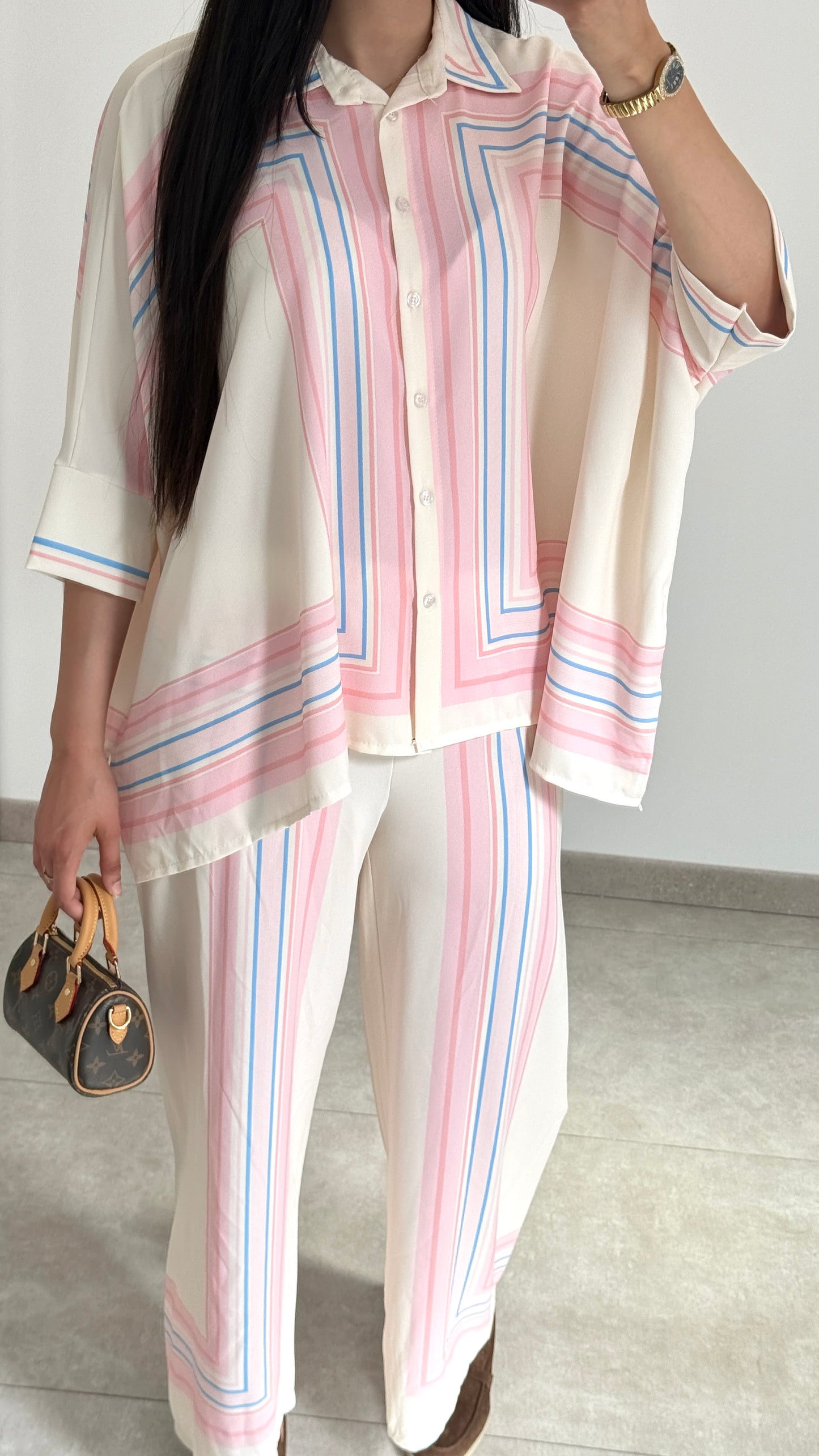 ENSEMBLE EN SATIN FLUIDE - ROSE