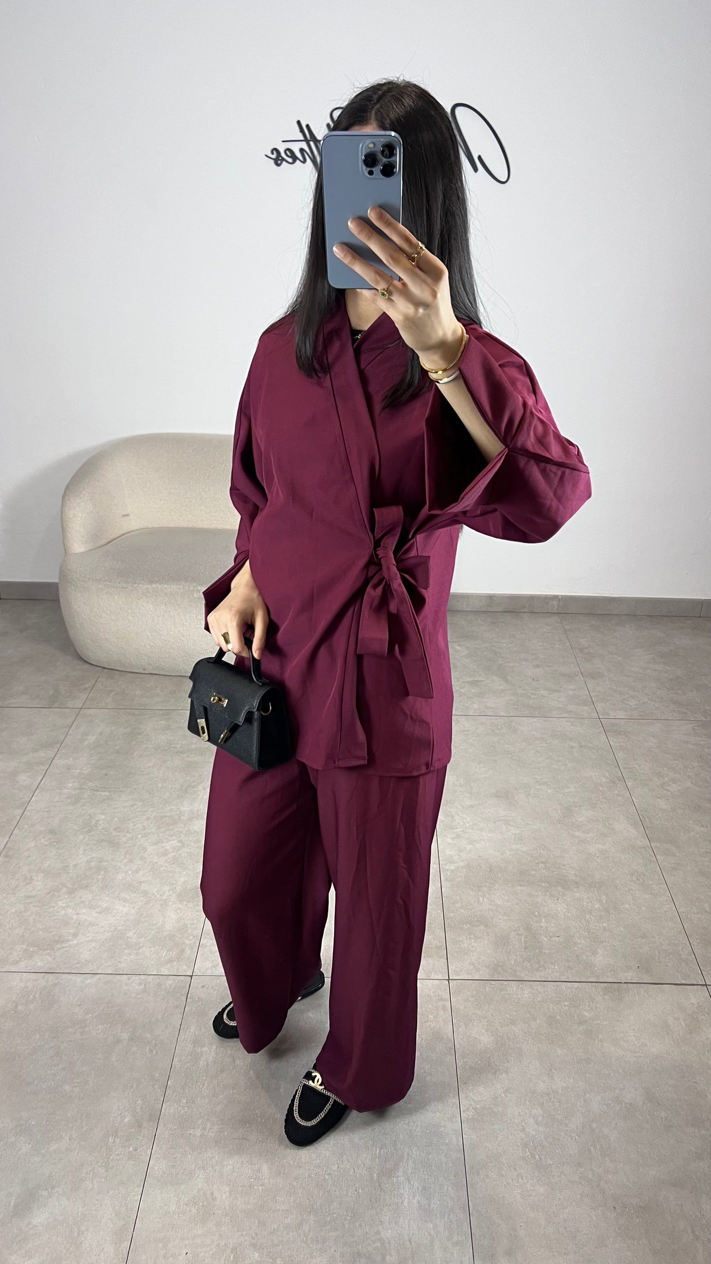 ENSEMBLE KIMONO - BORDEAUX