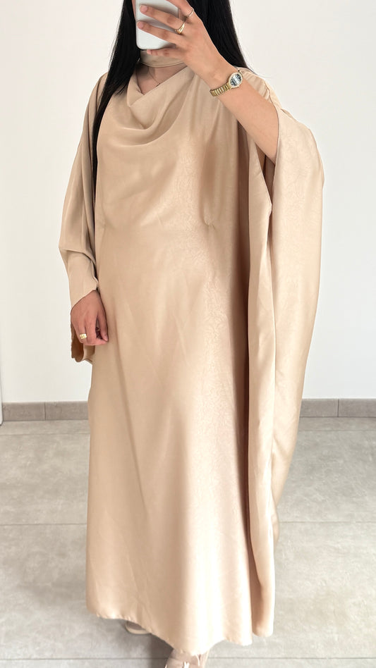 ROBE PAPILLON - BEIGE
