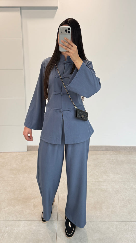ENSEMBLE PANTALON FLUIDE - BLEU JEAN