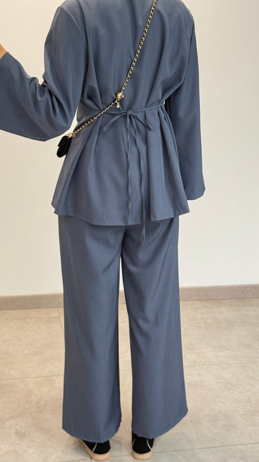 ENSEMBLE PANTALON FLUIDE - BLEU JEAN