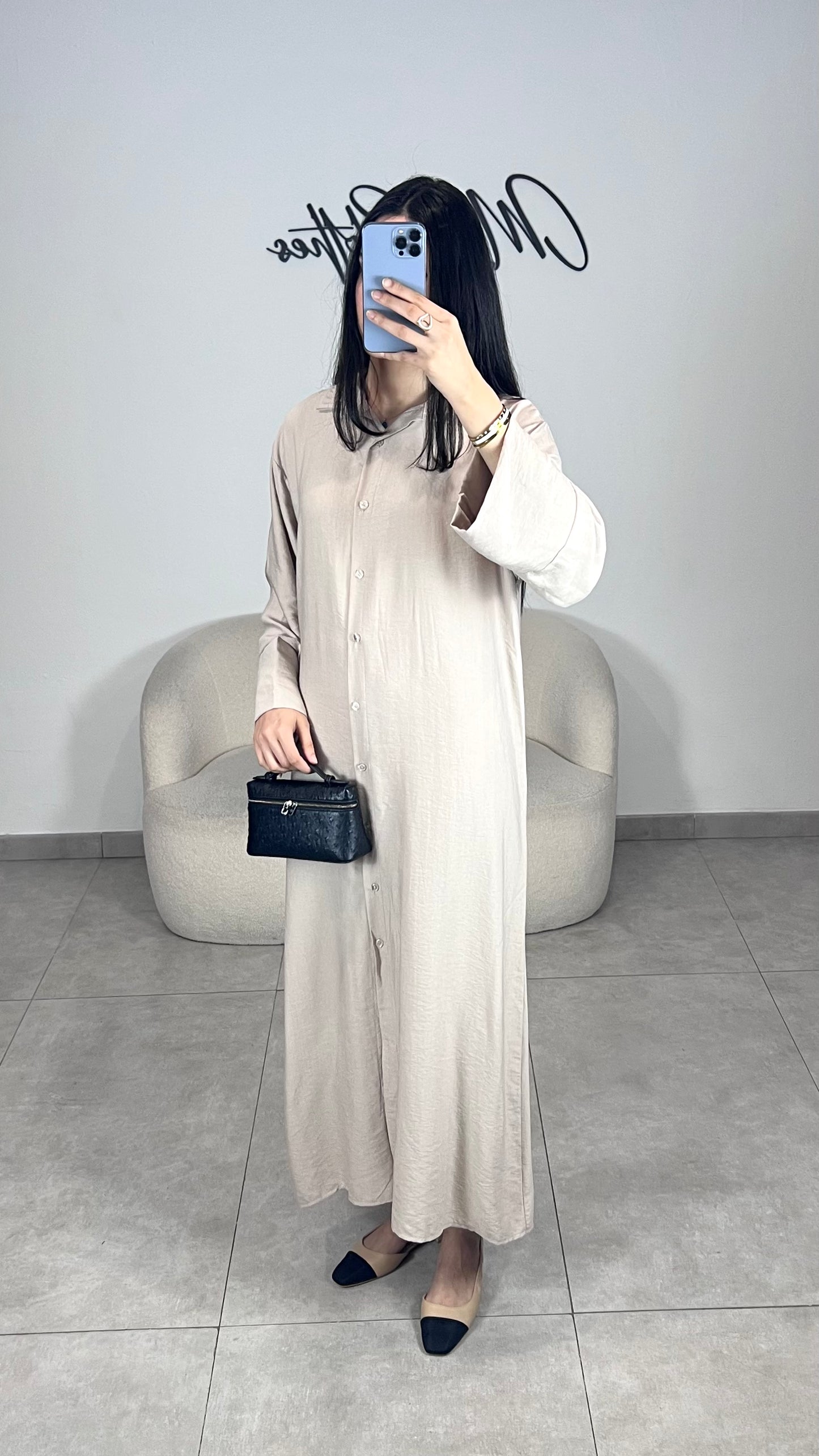 Khaki shirt dress