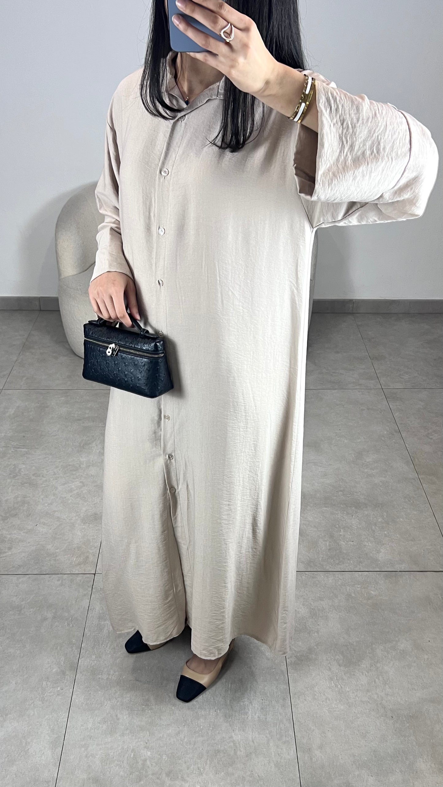 Khaki shirt dress