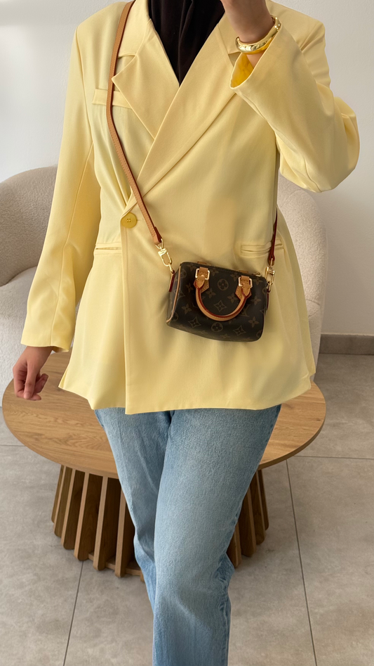 BLAZER OVERSIZE À FENTES SUR LES CÔTÉS - JAUNE