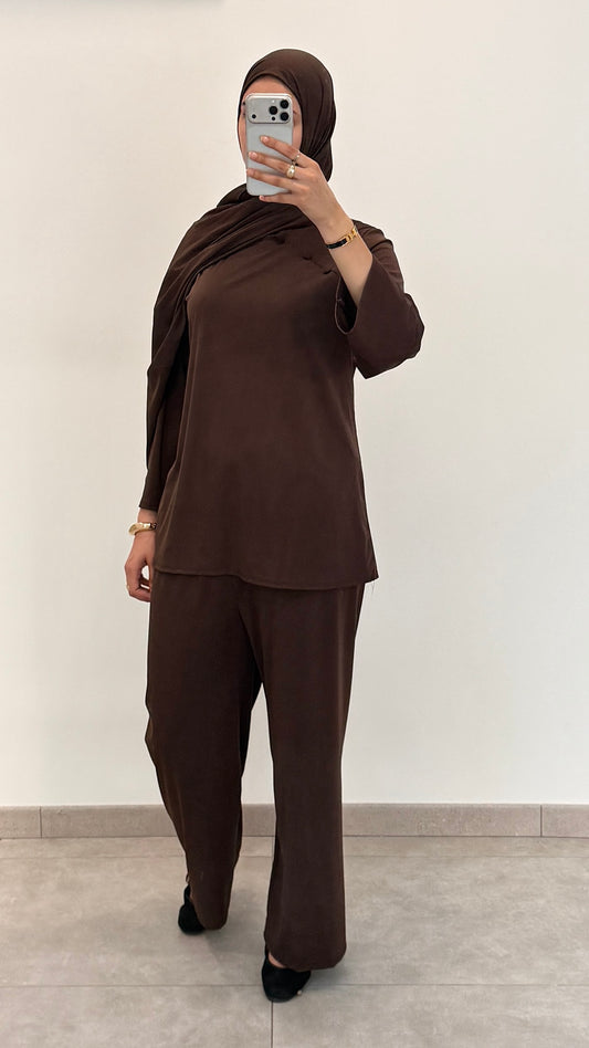 BURKINI AVEC BOUTON - MARRON