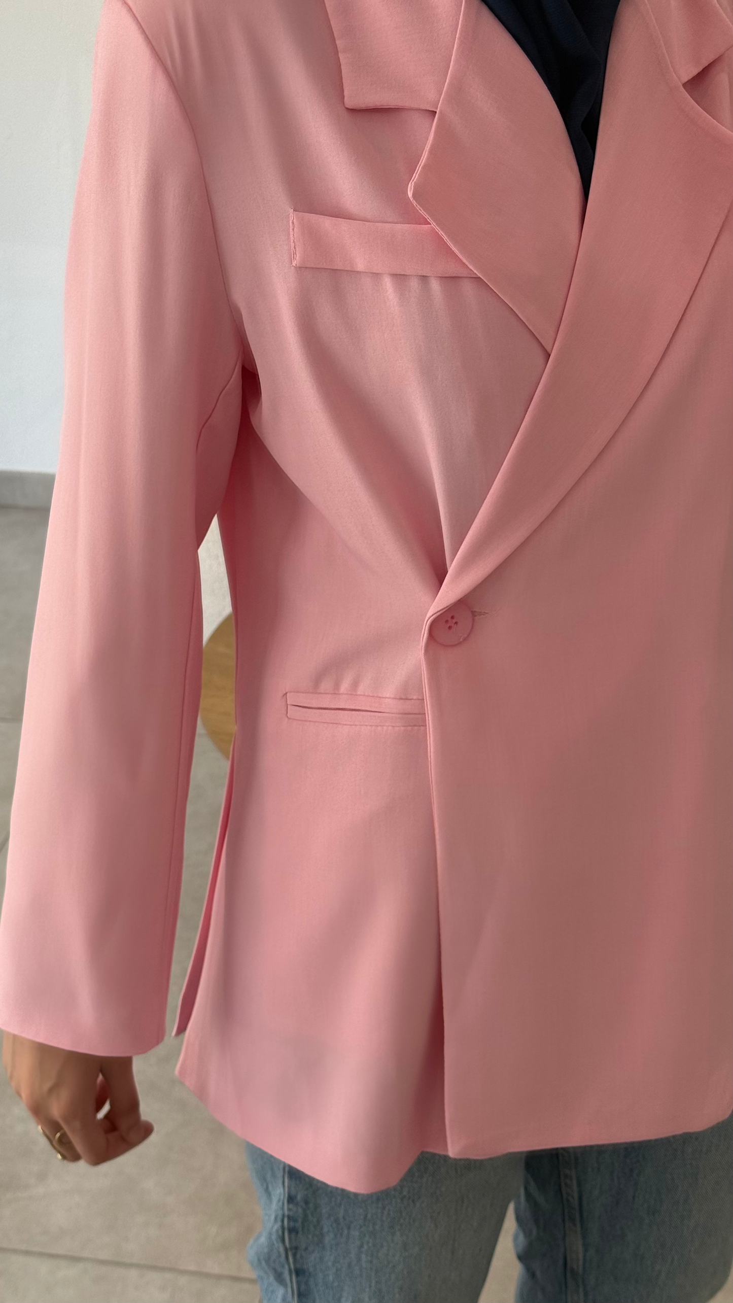 BLAZER OVERSIZE À FENTES SUR LES CÔTÉS - ROSE