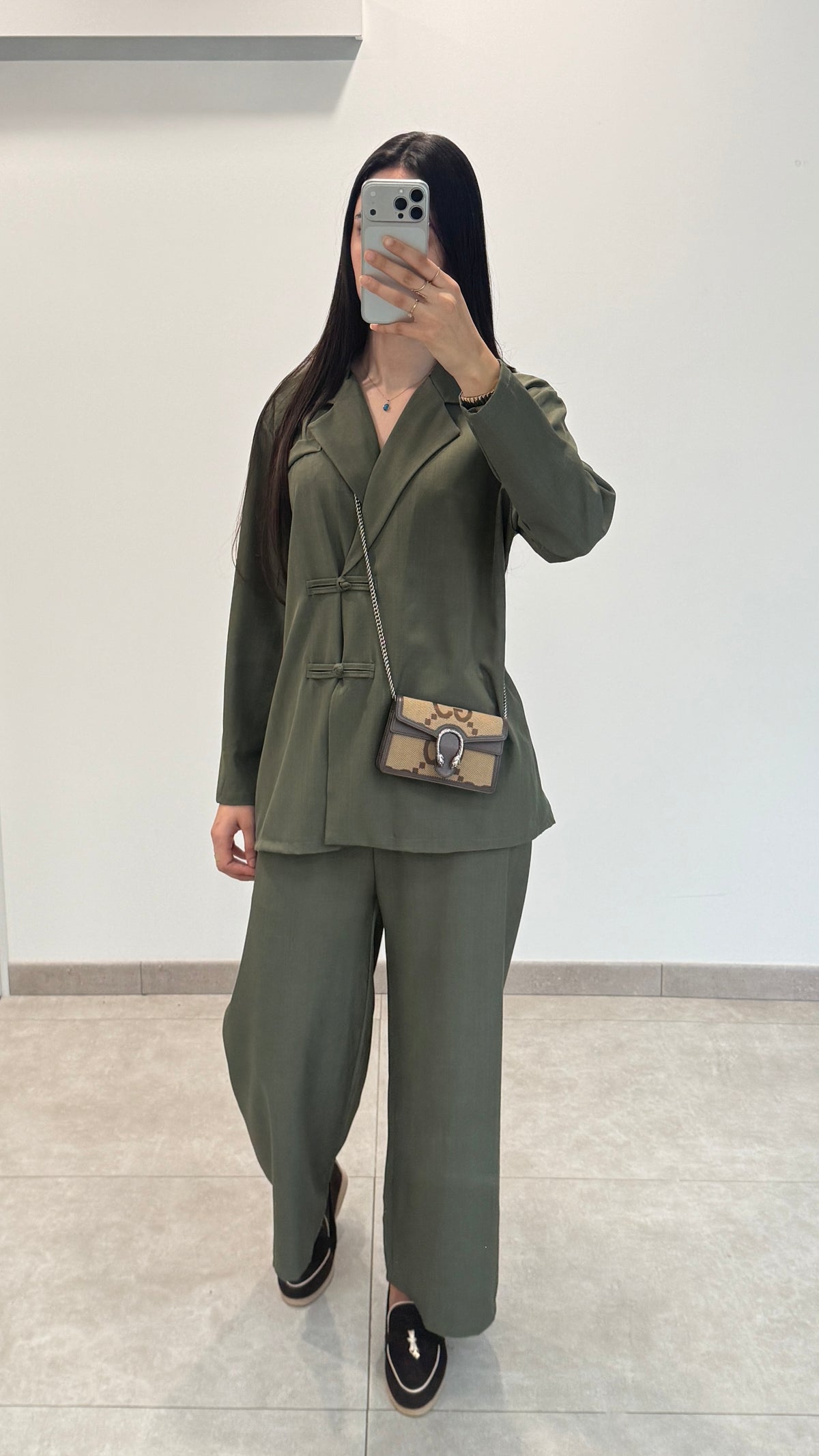 ASIAN-STYLE BLAZER SET - GREEN