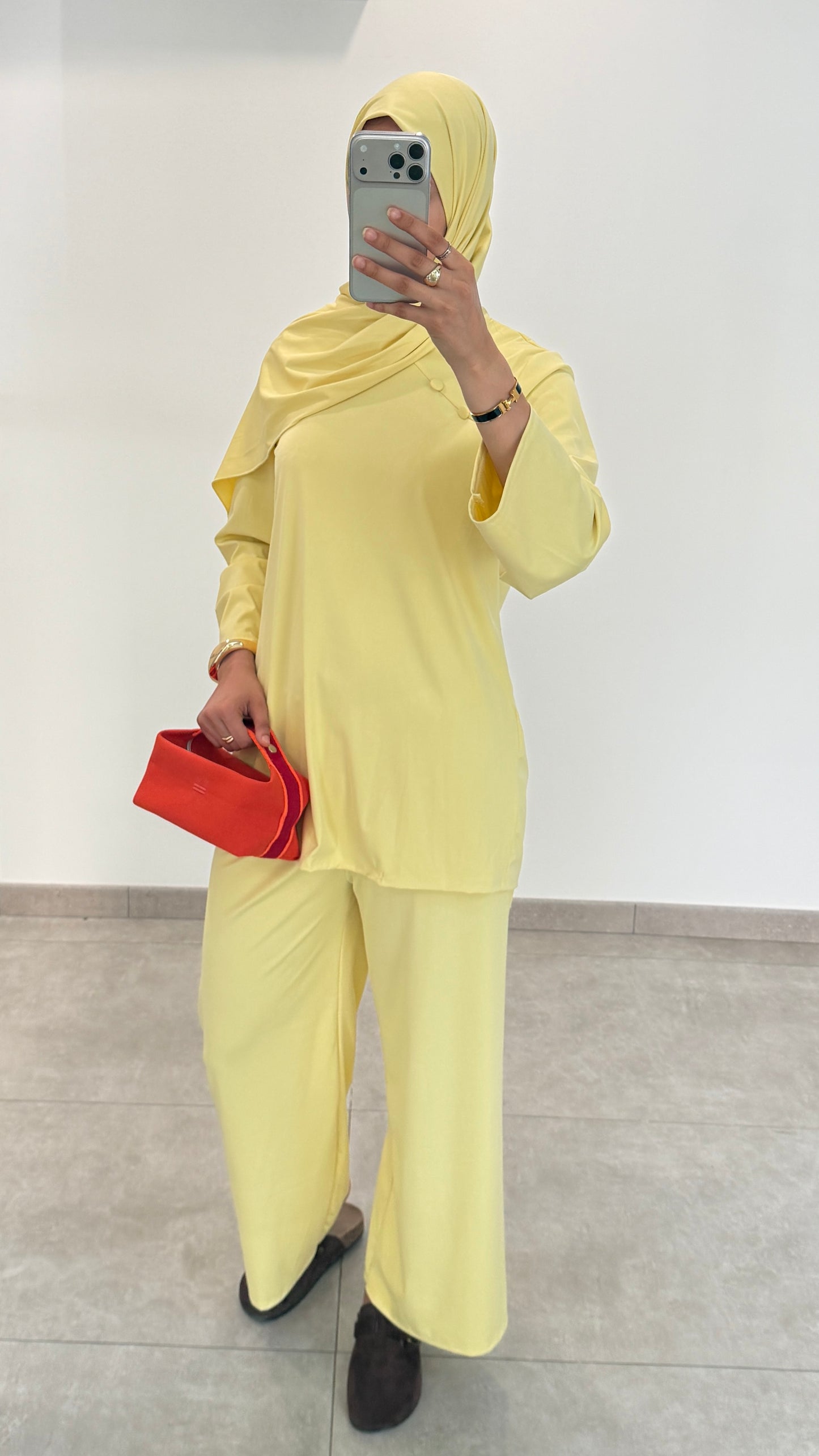 BURKINI AVEC BOUTON - JAUNE