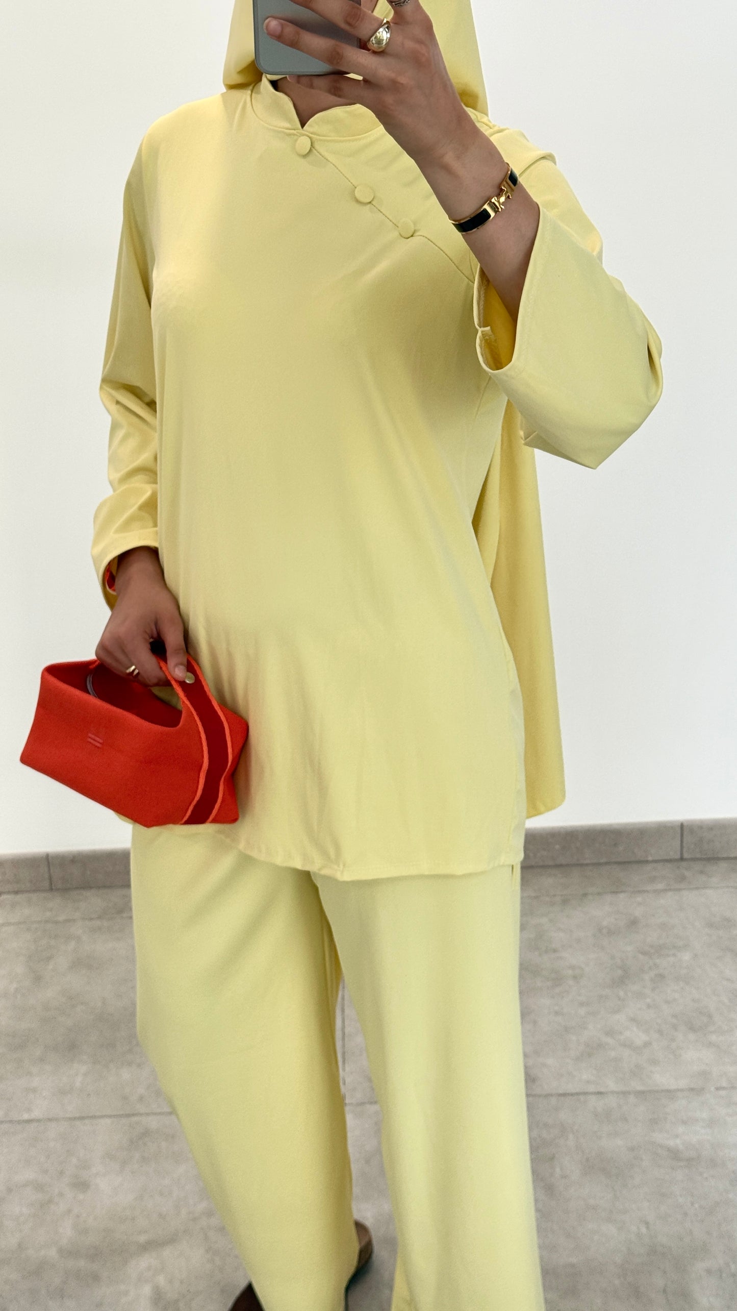 BURKINI AVEC BOUTON - JAUNE