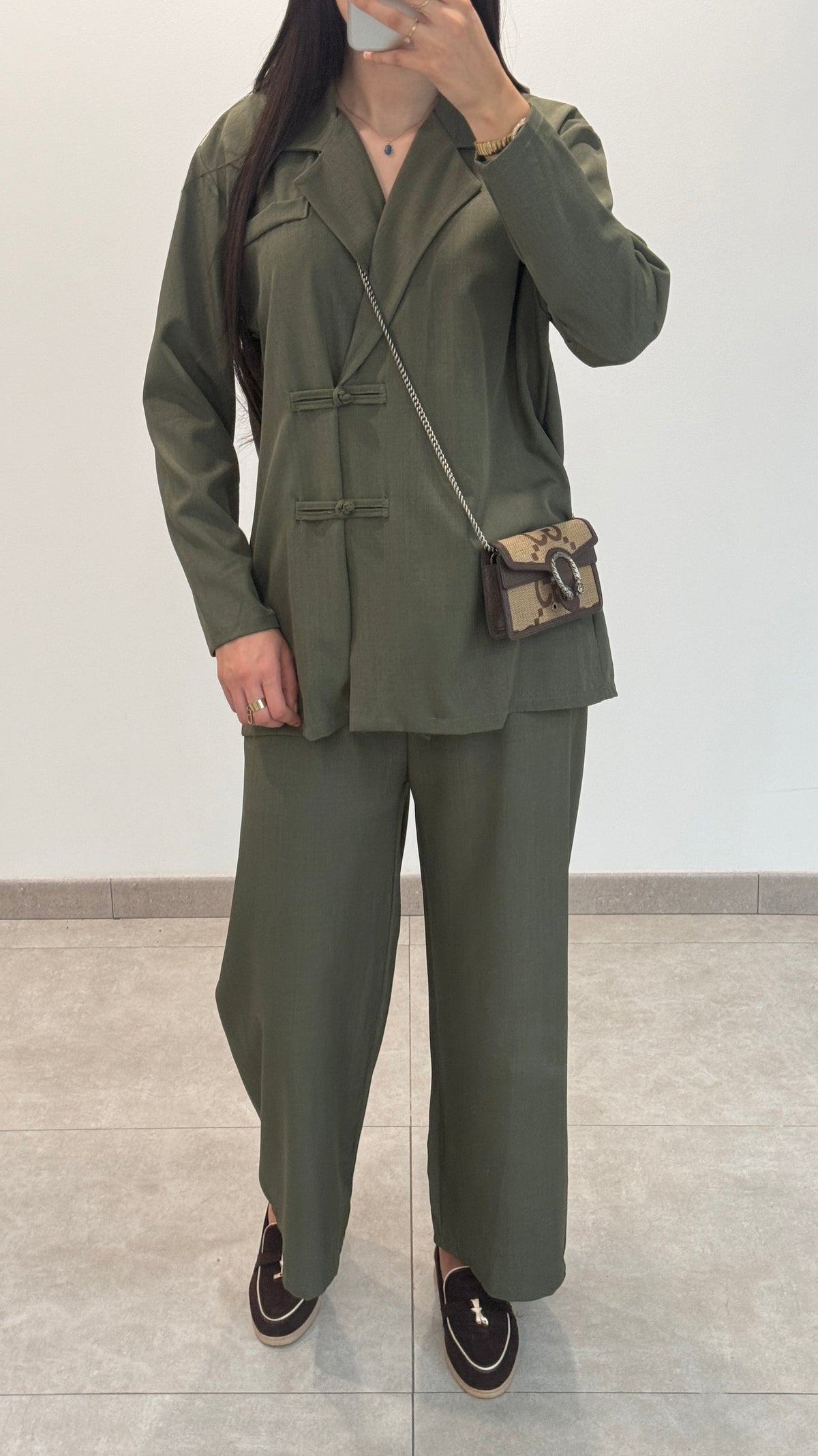 ASIAN-STYLE BLAZER SET - GREEN