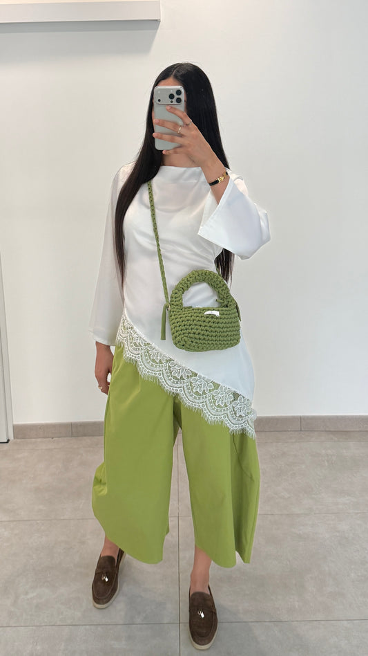 TOP CON ENCAJE - BLANCO