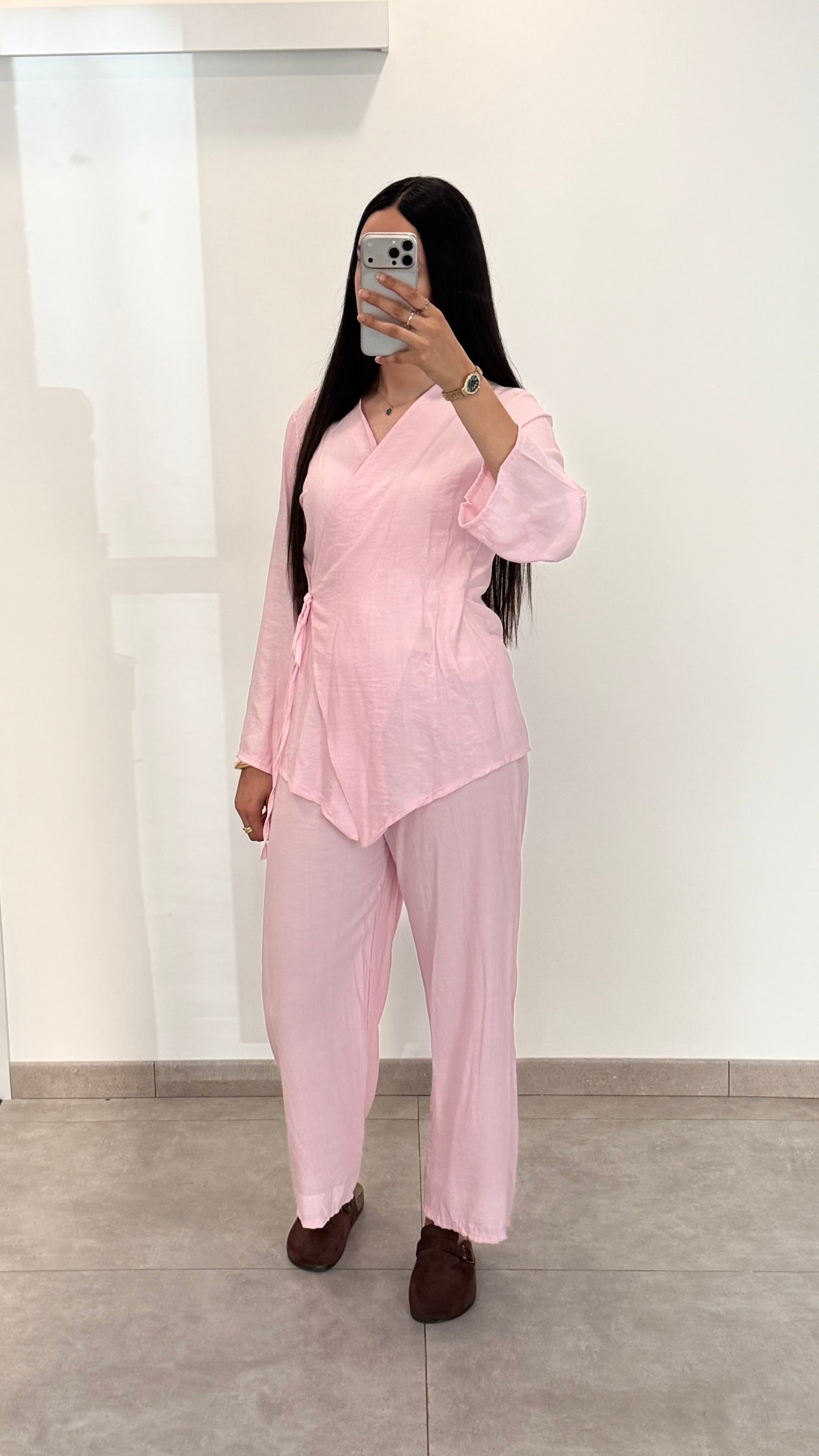 CONJUNTO CON TOP KIMONO - ROSA