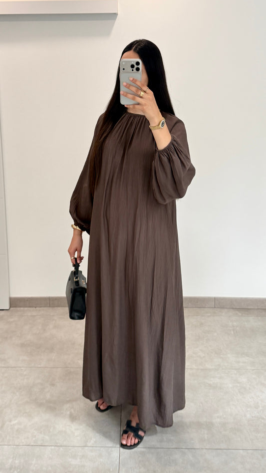 VESTIDO FLUIDO - MARRON