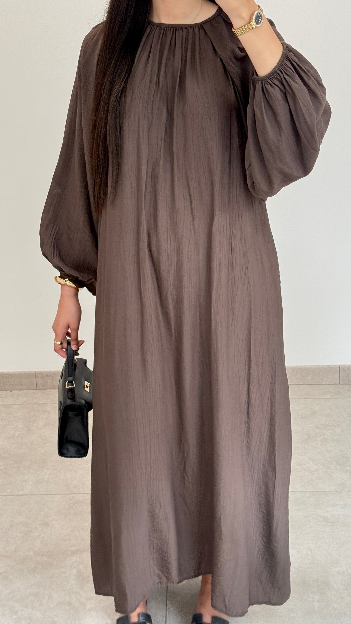 ROBE FLUIDE - MARRON