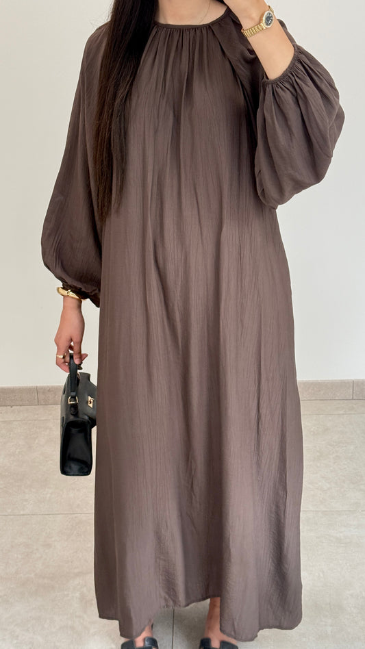 VESTIDO FLUIDO - MARRON