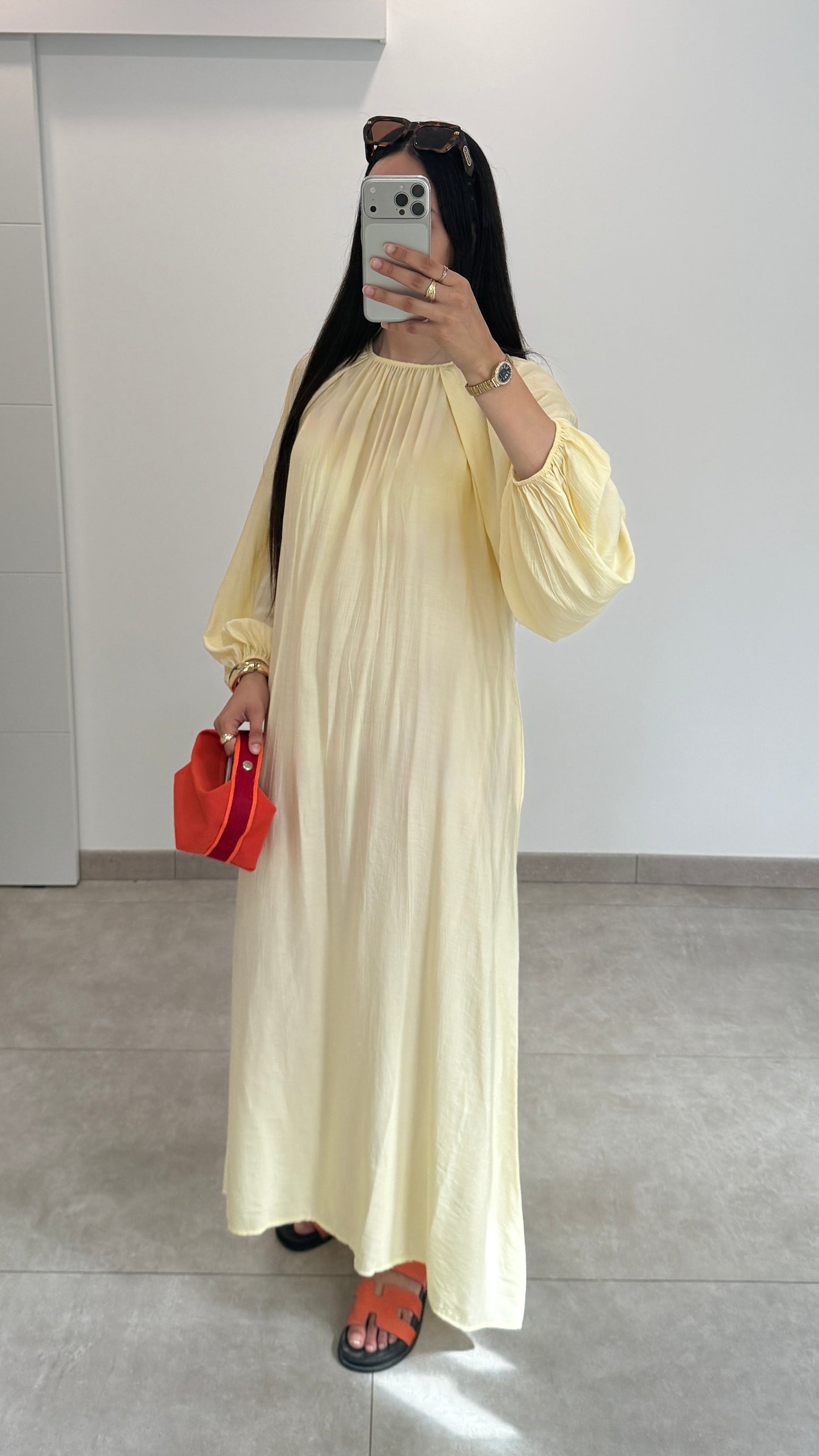 ROBE FLUIDE - JAUNE