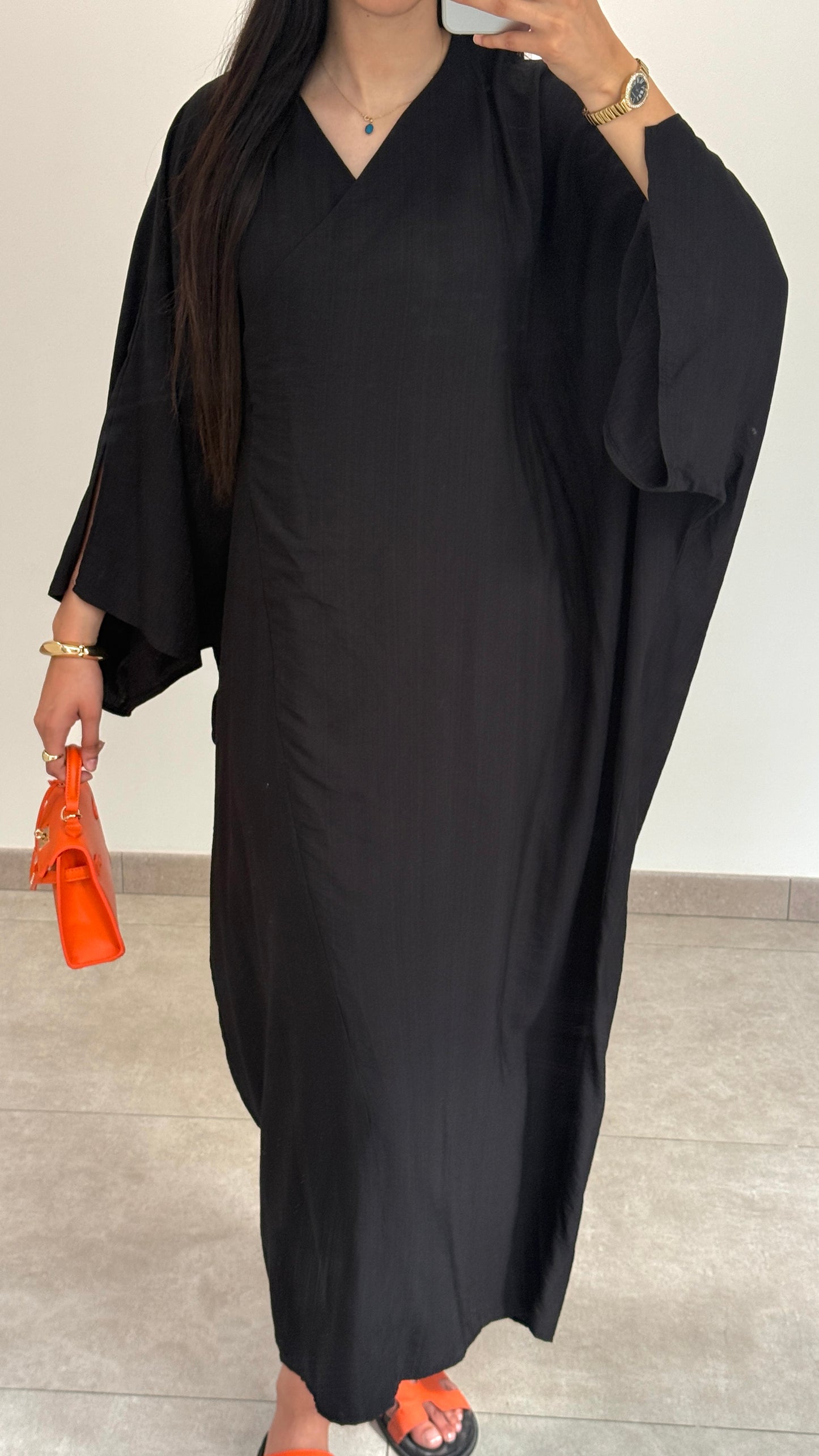 ROBE PAPILLON - NOIR