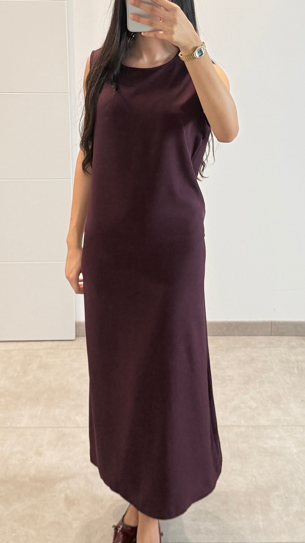 ROBE 2 PIÈCES STYLE ASIATIQUE - BORDEAUX