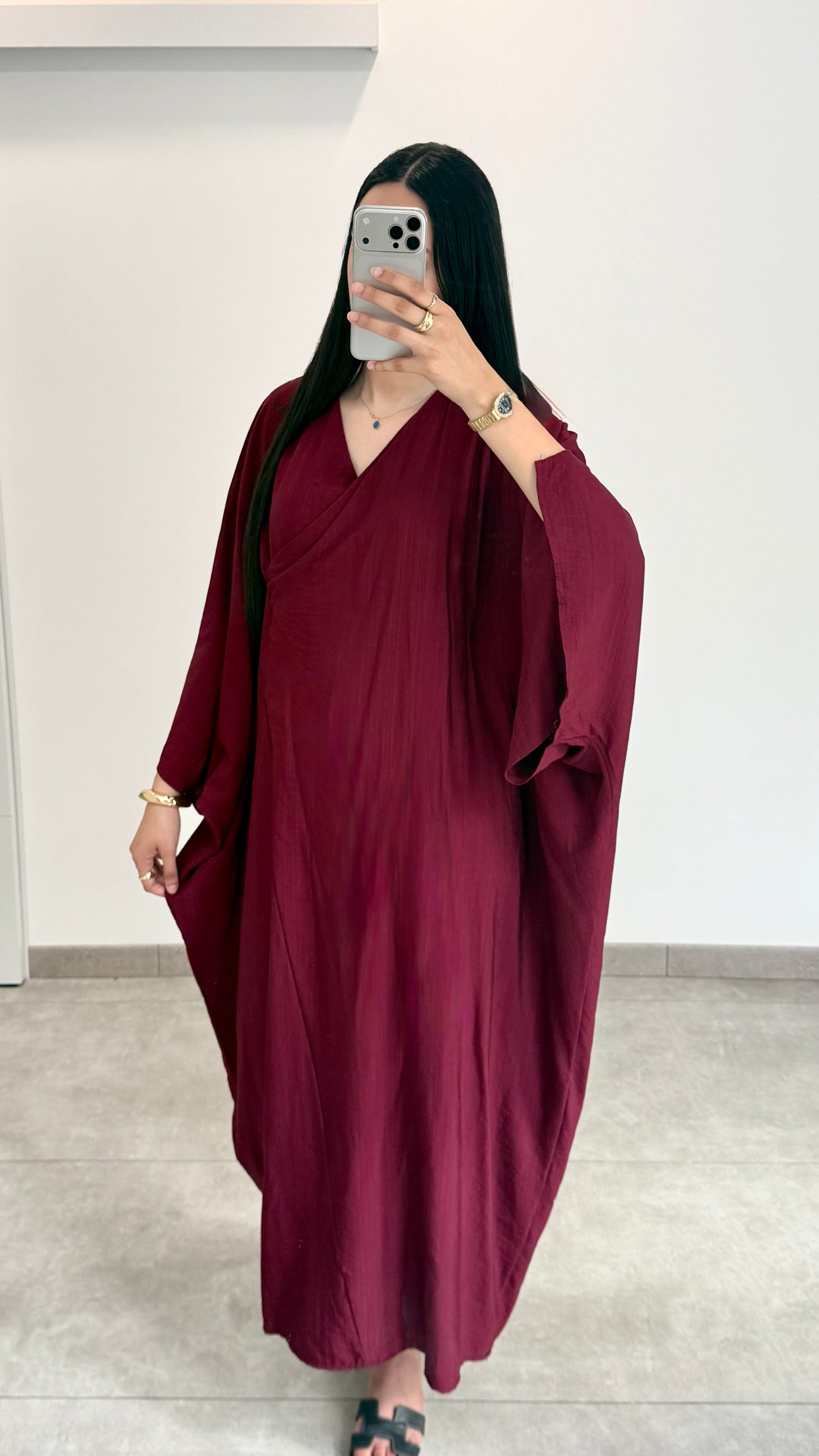 ROBE PAPILLON - BORDEAUX