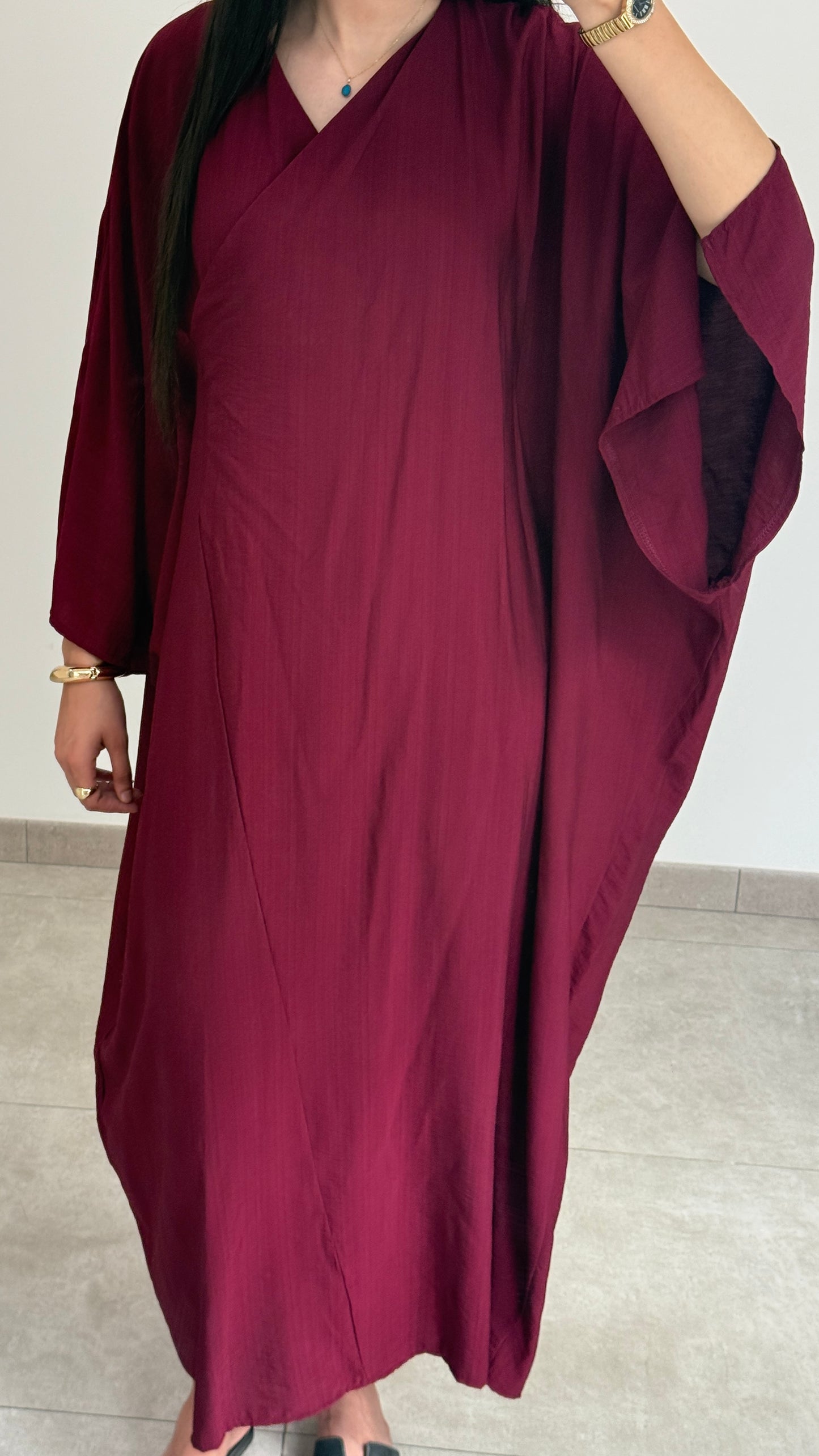 ROBE PAPILLON - BORDEAUX