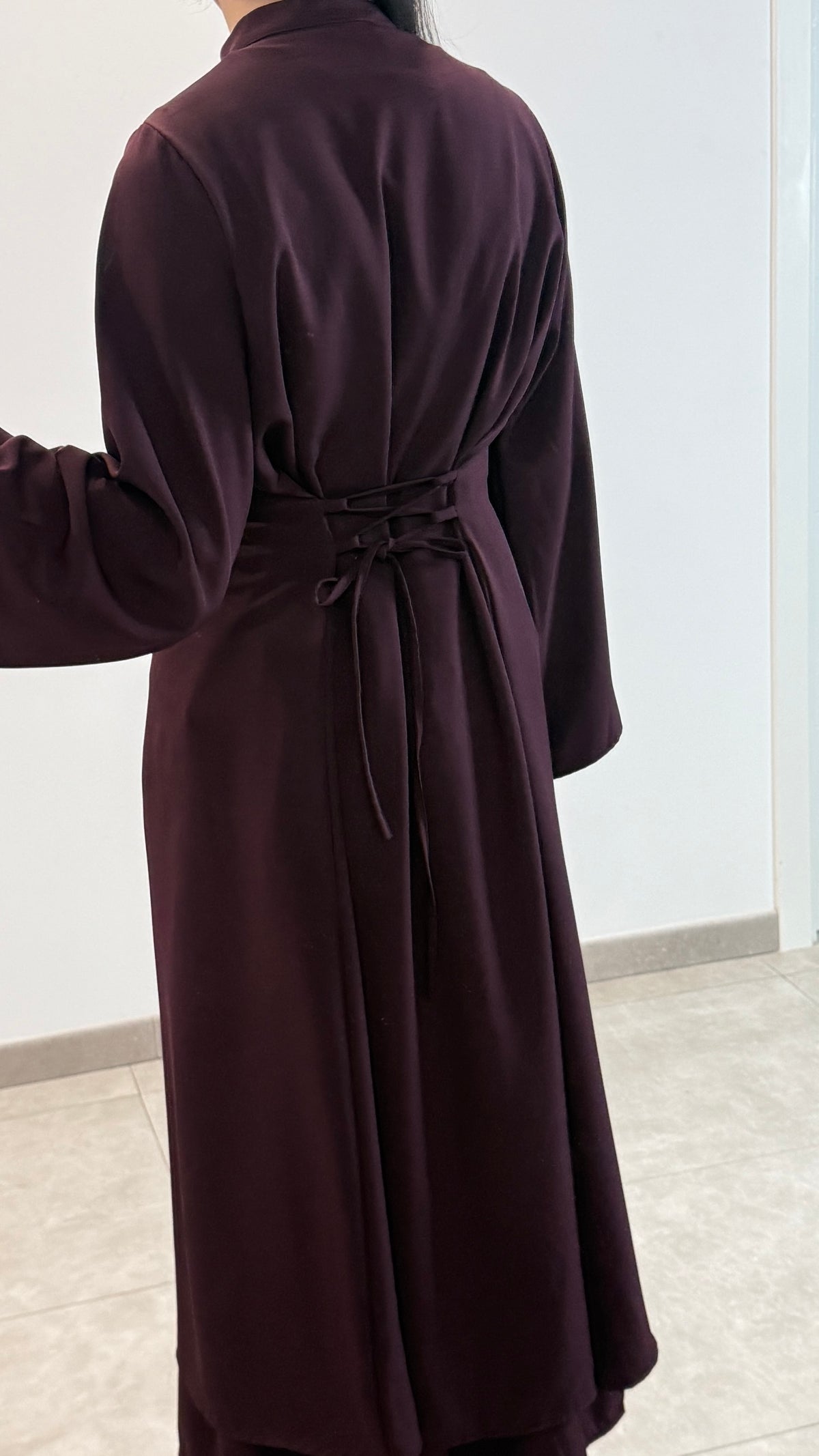 ROBE 2 PIÈCES STYLE ASIATIQUE - BORDEAUX