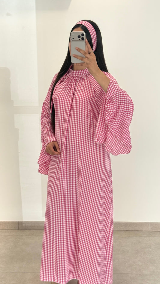 ROBE MOTIF VICHY ROSE