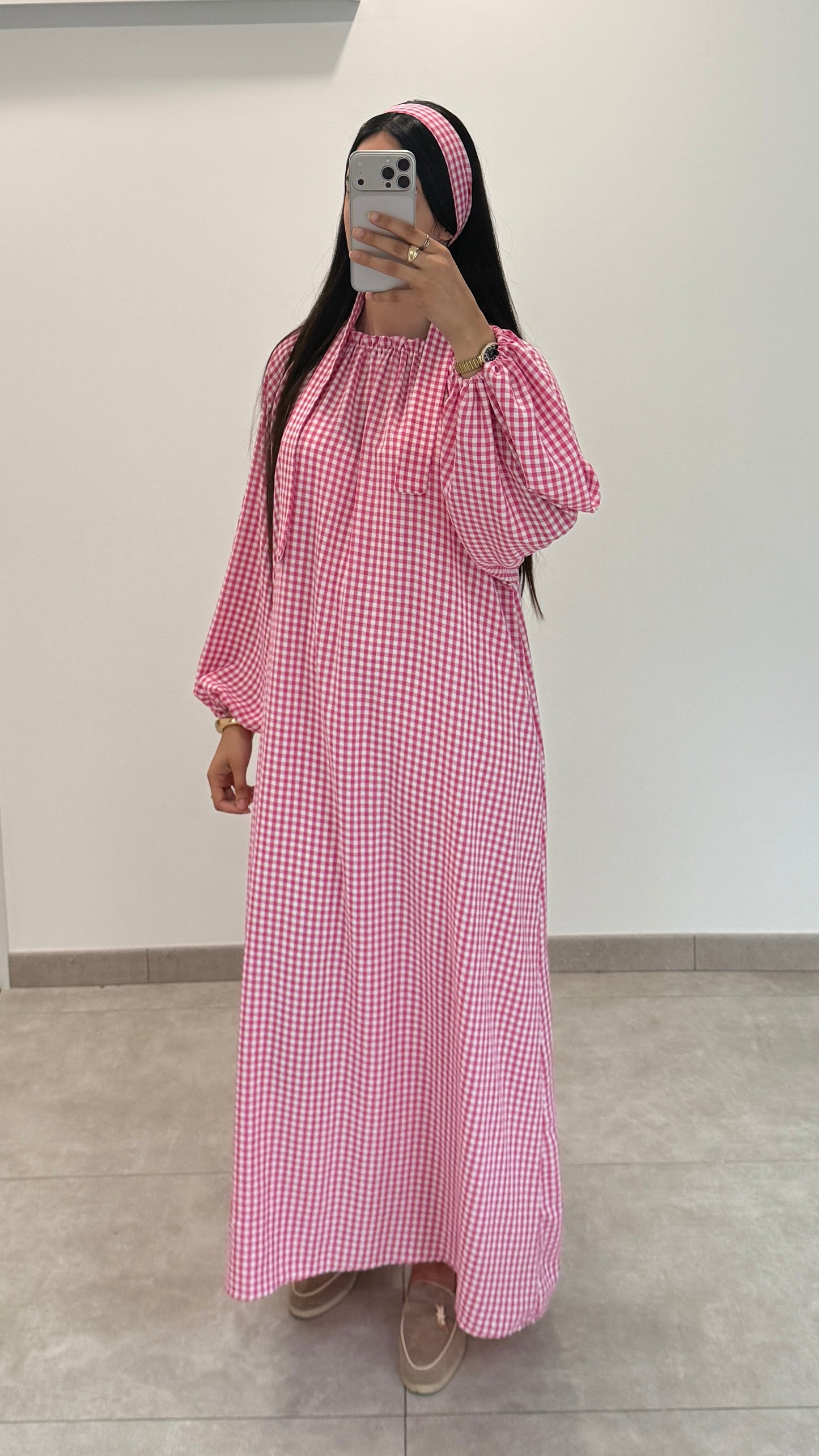 ROBE MOTIF VICHY ROSE
