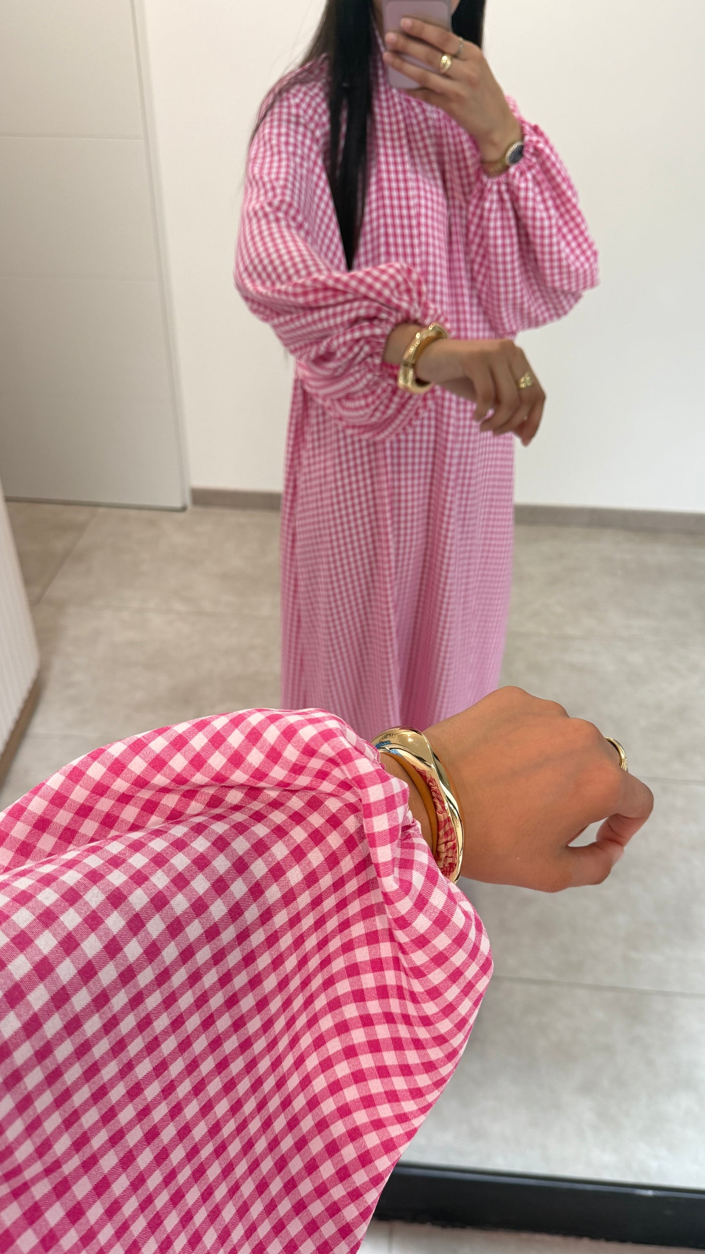 ROBE MOTIF VICHY ROSE