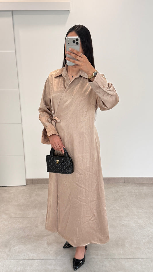 VESTIDO KIMONO BEIGE